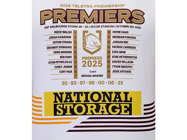 Brisbane Broncos 2025 Premiers Jersey Replica